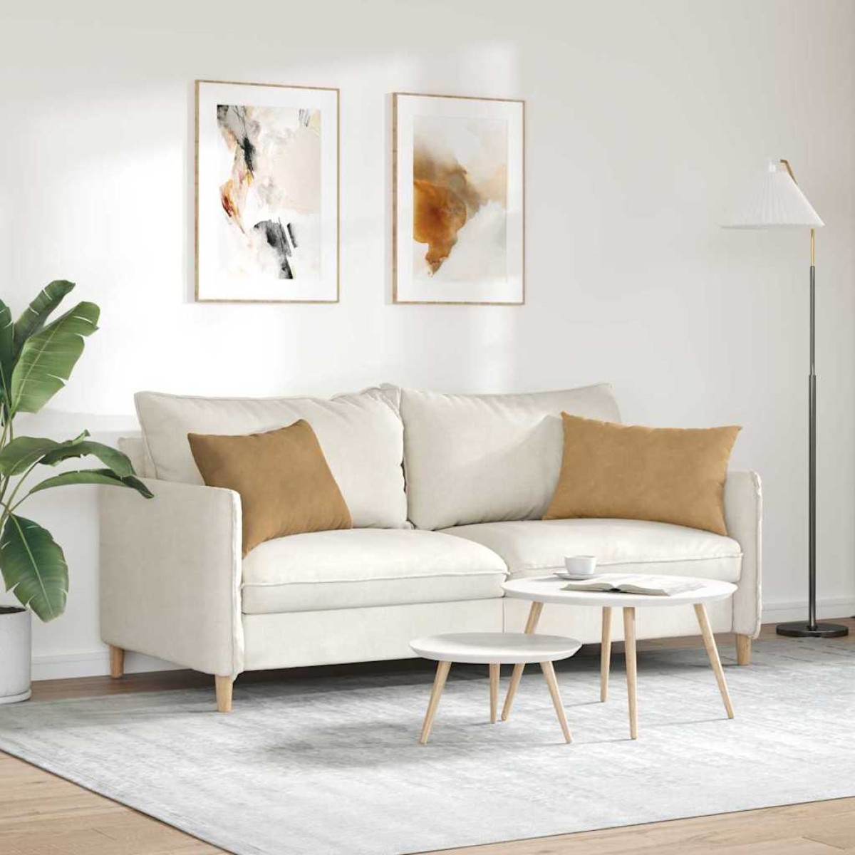 vidaXL Μαξιλάρι Καναπέ 2 pcs Καφέ 60 x 40 cm Υφασμάτινο Κορντουρά