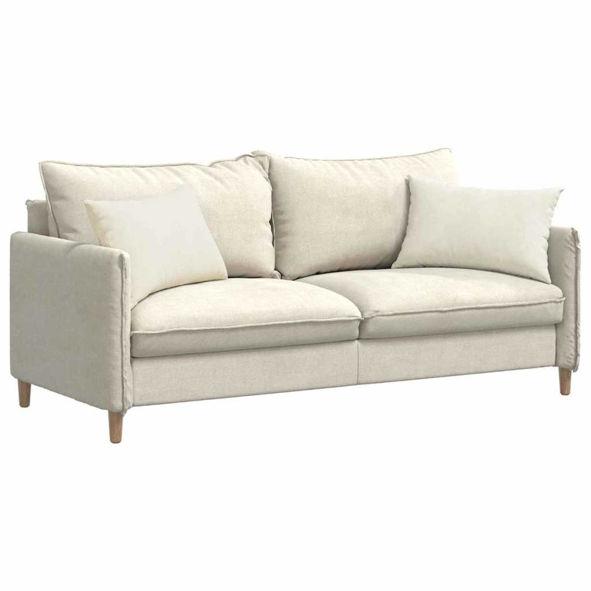 vidaXL Μαξιλάρι Καναπέ 2 pcs Κρεμ 60 x 40 cm Υφασμάτινο Κορντουρά