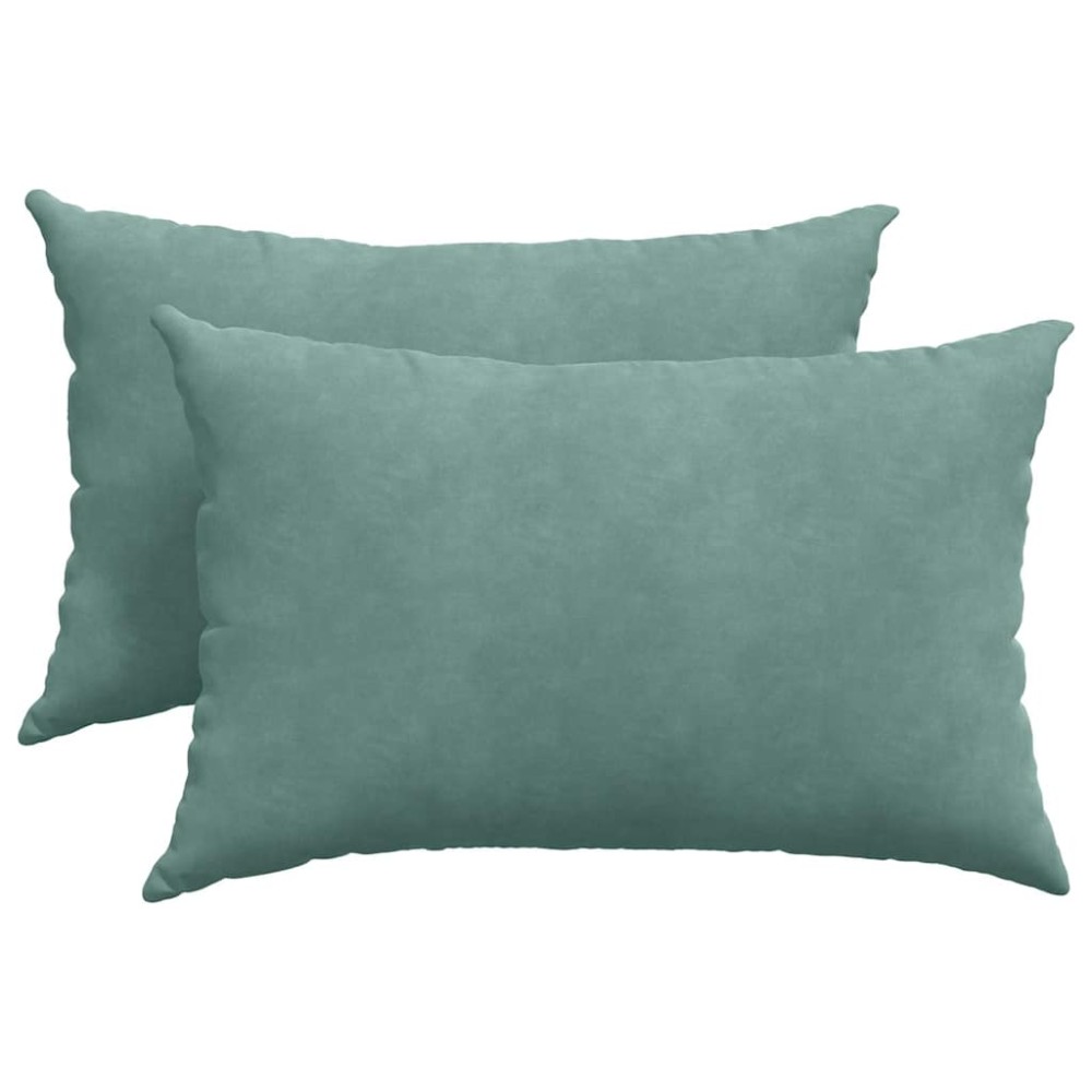 vidaXL Μαξιλάρι Καναπέ 2 pcs Θαλασσί 60 x 40 cm Υφασμάτινο Κορντουρά