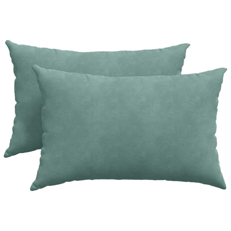 vidaXL Μαξιλάρι Καναπέ 2 pcs Θαλασσί 60 x 40 cm Υφασμάτινο Κορντουρά