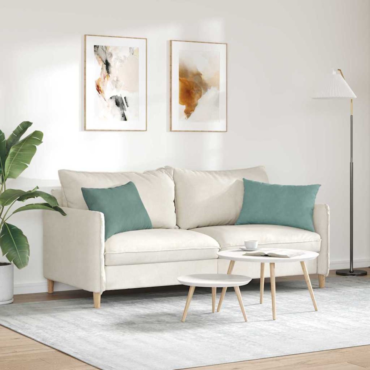 vidaXL Μαξιλάρι Καναπέ 2 pcs Θαλασσί 60 x 40 cm Υφασμάτινο Κορντουρά