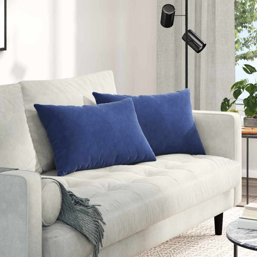 vidaXL Μαξιλάρι Καναπέ 2 pcs Μπλε Αστυνομίας 60 x 40 cm