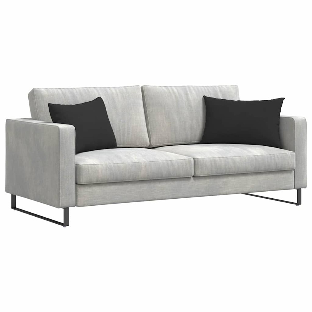vidaXL Μαξιλάρι Καναπέ 2 pcs Μαύρο 60 x 40 cm ύφασμα