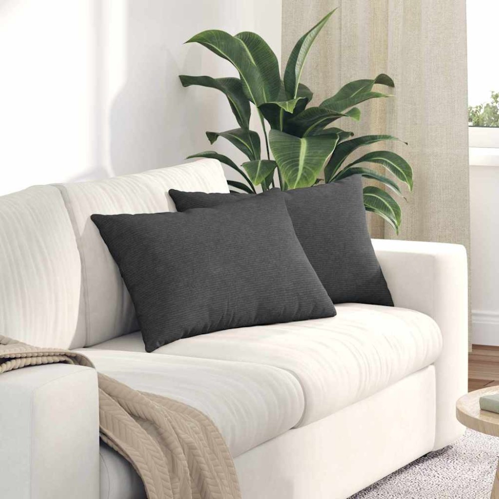 vidaXL Μαξιλάρι Καναπέ 2 pcs Σκούρο Γκρι 60 x 40 cm