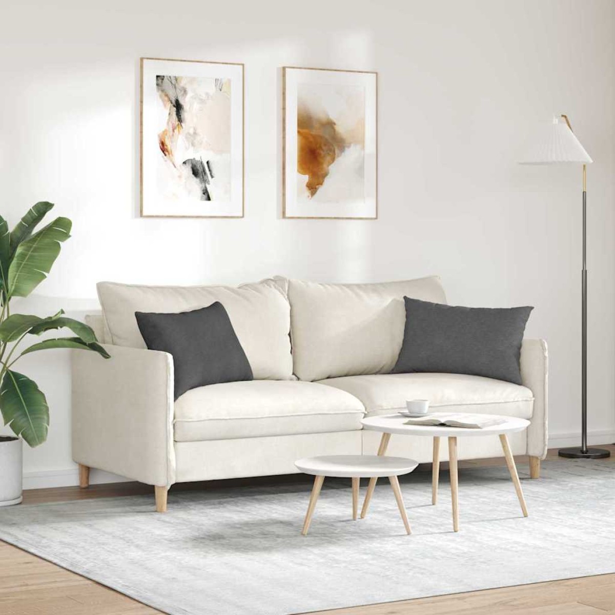 vidaXL Μαξιλάρι Καναπέ 2 pcs Σκούρο Γκρι 60 x 40 cm