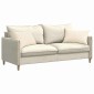 vidaXL Μαξιλάρι Καναπέ 2 pcs Κρεμ 60 x 40 cm Υφασμάτινο Κορντουρά