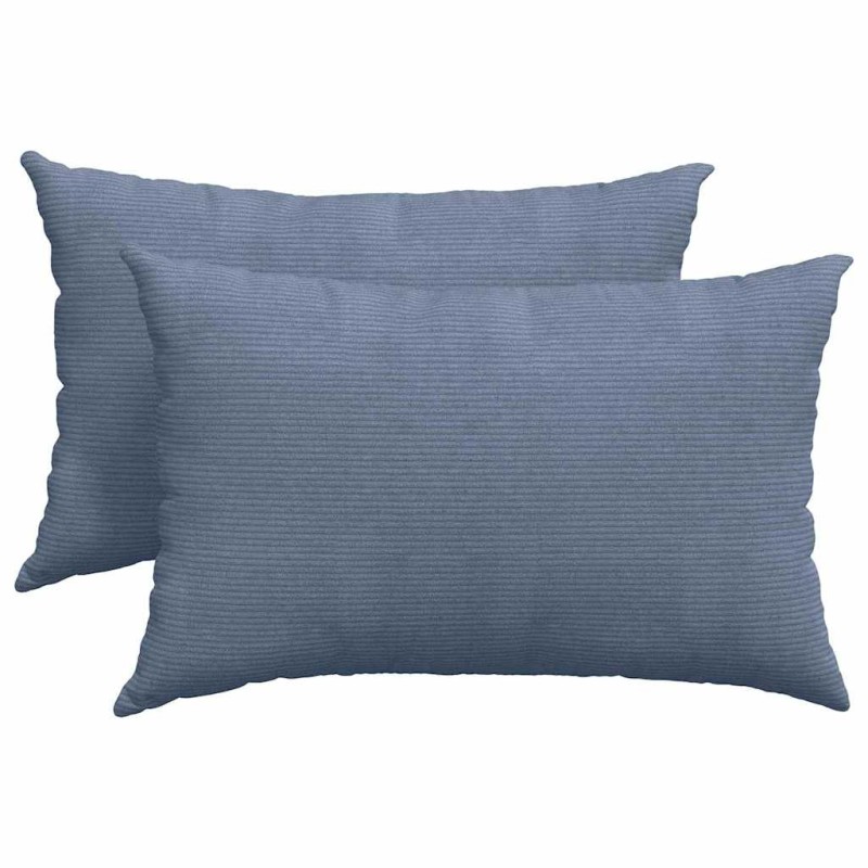 vidaXL Μαξιλάρι Καναπέ 2 pcs Μπλε 60 x 40 cm Υφασμάτινο Κορντουρά