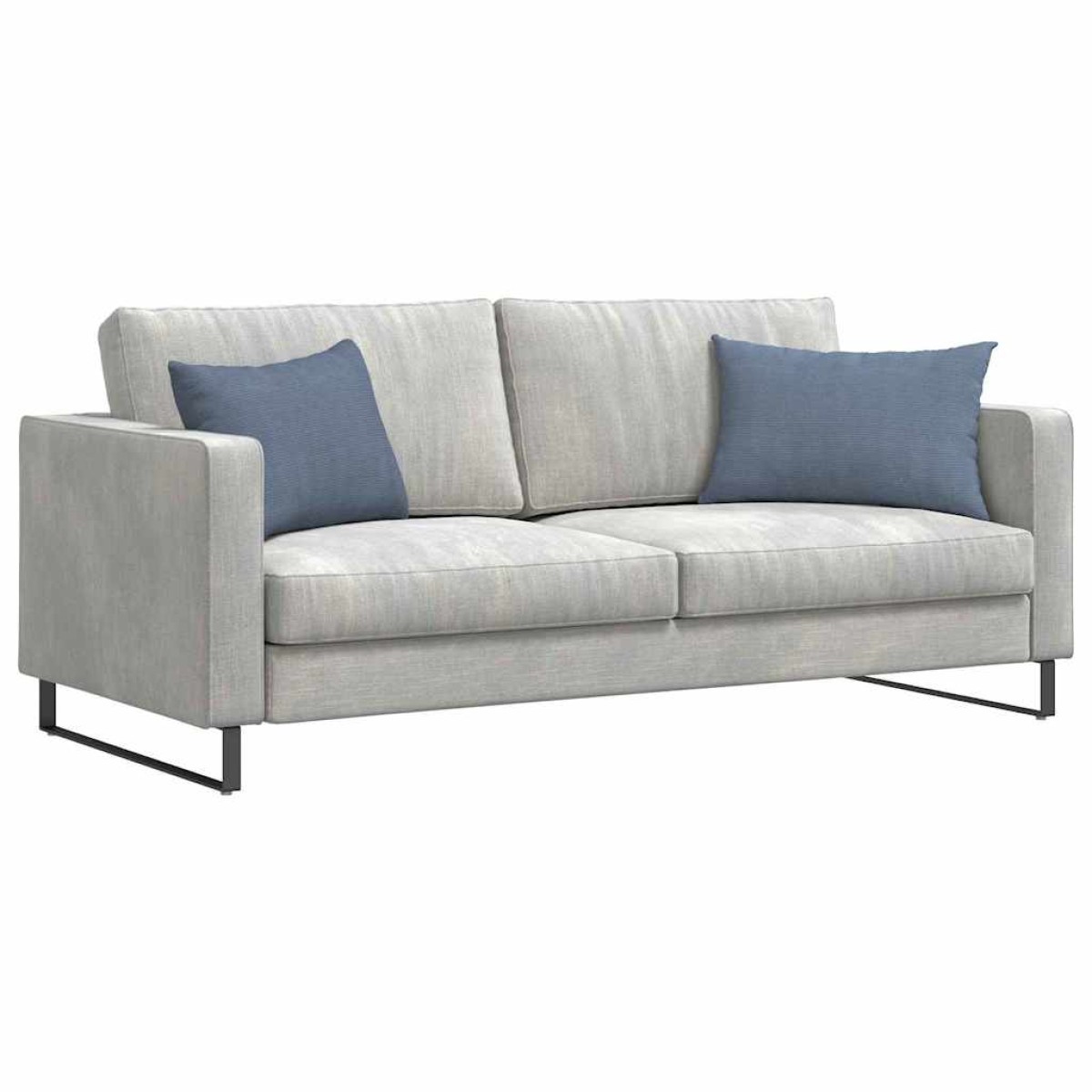 vidaXL Μαξιλάρι Καναπέ 2 pcs Μπλε 60 x 40 cm Υφασμάτινο Κορντουρά