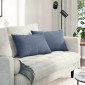 vidaXL Μαξιλάρι Καναπέ 2 pcs Μπλε 60 x 40 cm Υφασμάτινο Κορντουρά