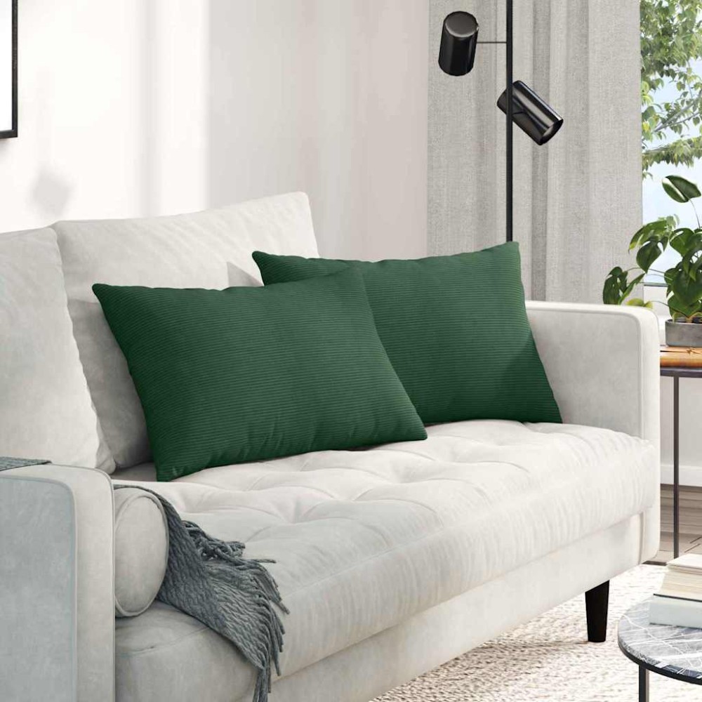 vidaXL Μαξιλάρι Καναπέ 2 pcs Σκούρο Πράσινο 60 x 40 cm