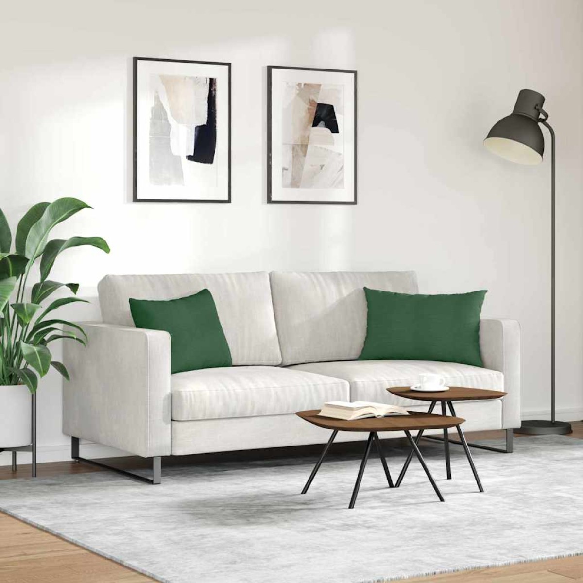 vidaXL Μαξιλάρι Καναπέ 2 pcs Σκούρο Πράσινο 60 x 40 cm