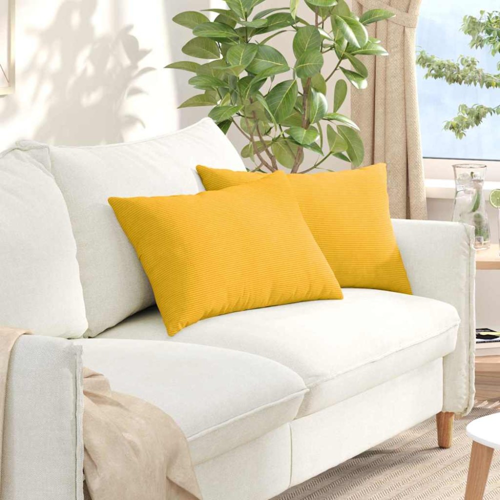 vidaXL Μαξιλάρι Καναπέ 2 pcs Απαλό Κίτρινο 60 x 40 cm