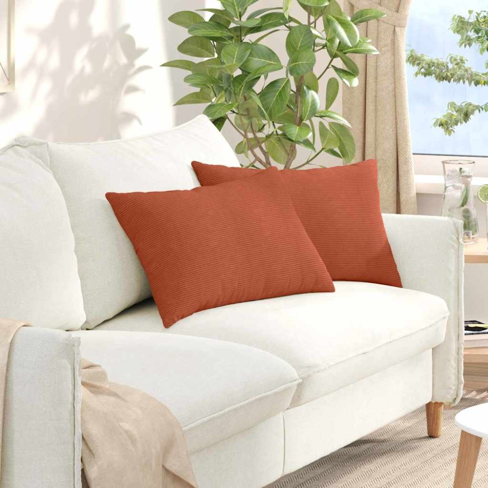 vidaXL Μαξιλάρι Καναπέ 2 pcs Κόκκινο Πορτοκαλί 60 x 40 cm