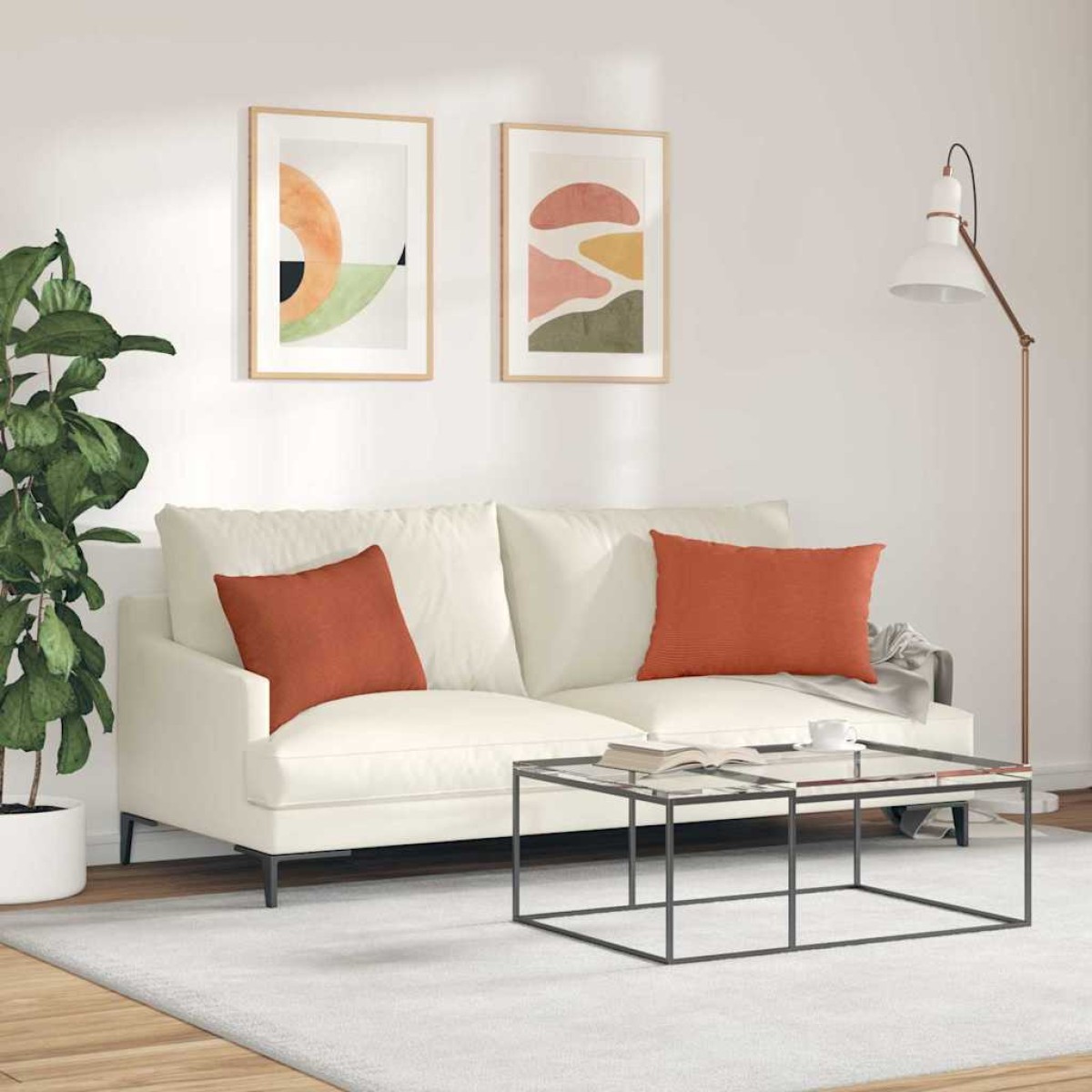 vidaXL Μαξιλάρι Καναπέ 2 pcs Κόκκινο Πορτοκαλί 60 x 40 cm