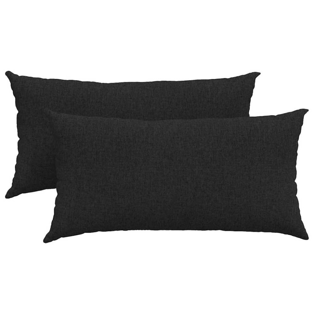 vidaXL Μαξιλάρι Καναπέ 2 τμχ. ύφασμα Μαύρο 80 x 40 cm
