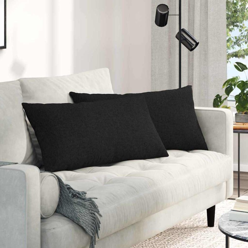 vidaXL Μαξιλάρι Καναπέ 2 τμχ. ύφασμα Μαύρο 80 x 40 cm
