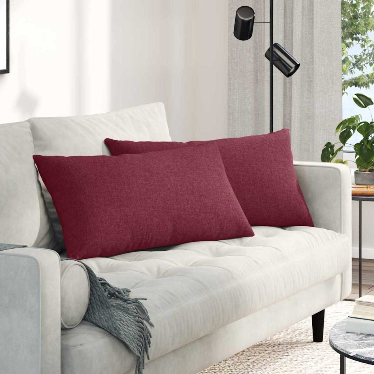 vidaXL Μαξιλάρι Καναπέ 2 τμχ. ύφασμα Κόκκινο 80 x 40 cm