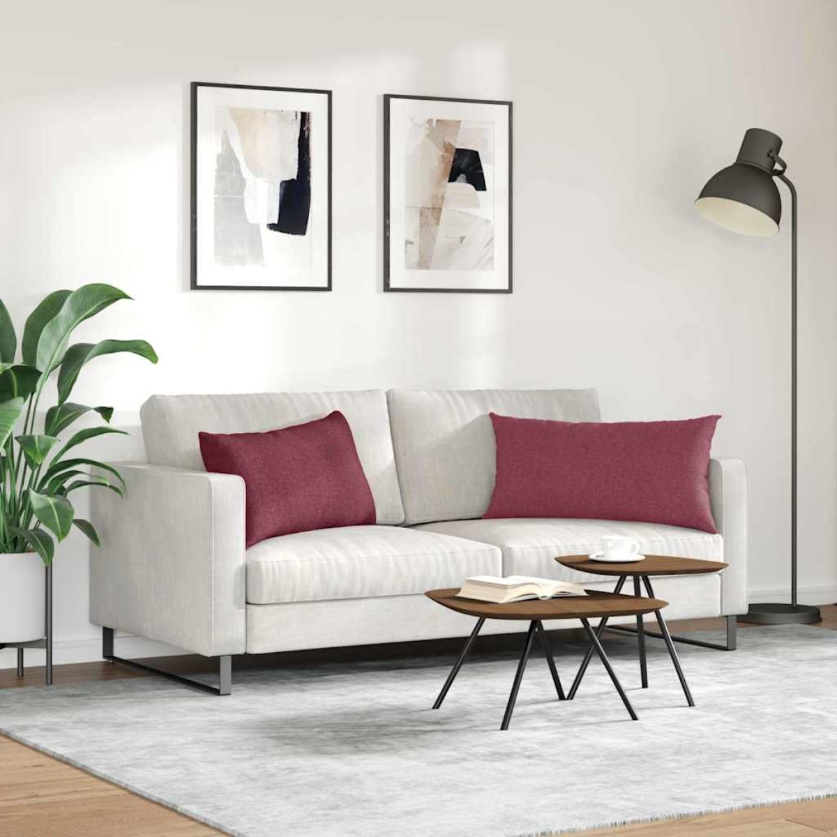 vidaXL Μαξιλάρι Καναπέ 2 τμχ. ύφασμα Κόκκινο 80 x 40 cm