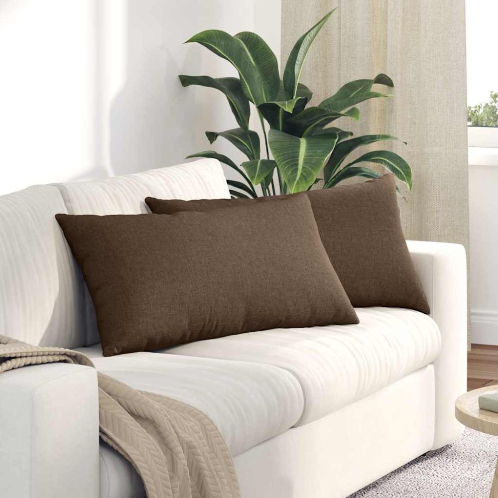 vidaXL Μαξιλάρι Καναπέ 2 τμχ. ύφασμα Καφέ 80 x 40 cm