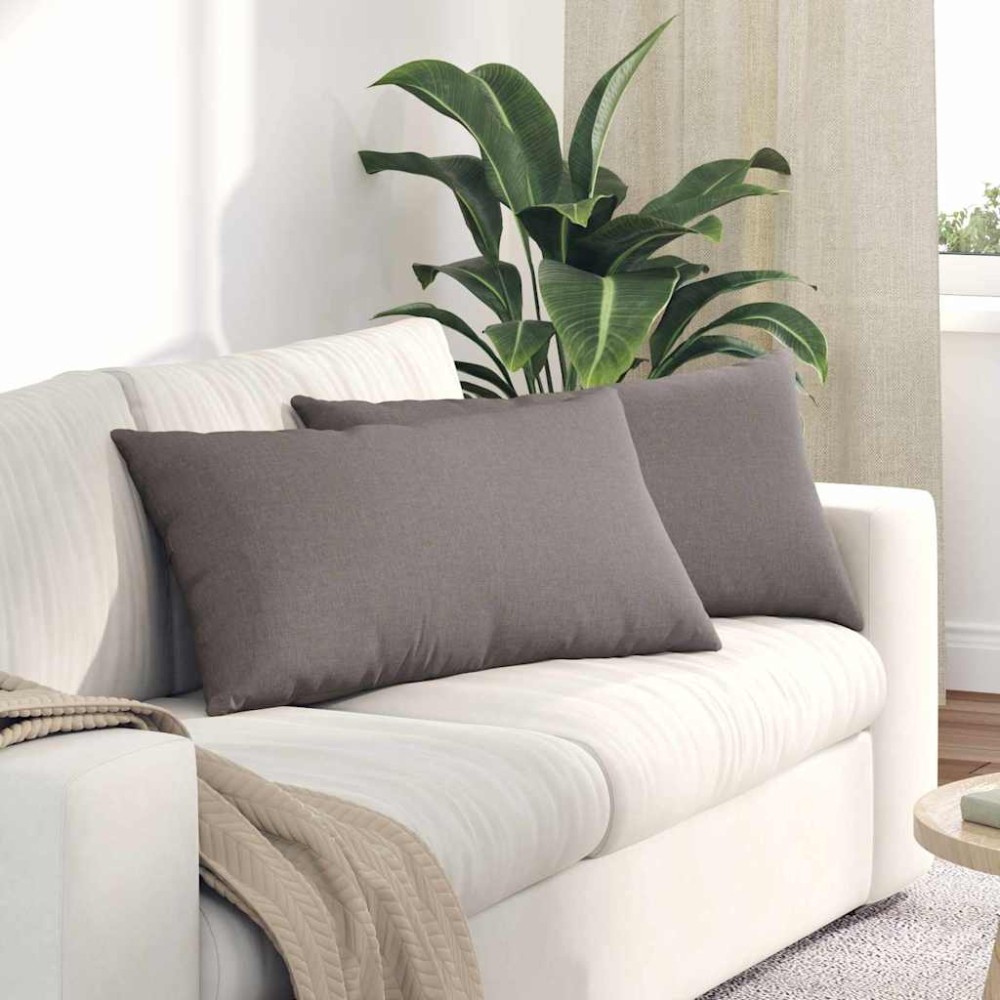 vidaXL Μαξιλάρι Καναπέ 2 τμχ. ύφασμα Taupe 80 x 40 cm