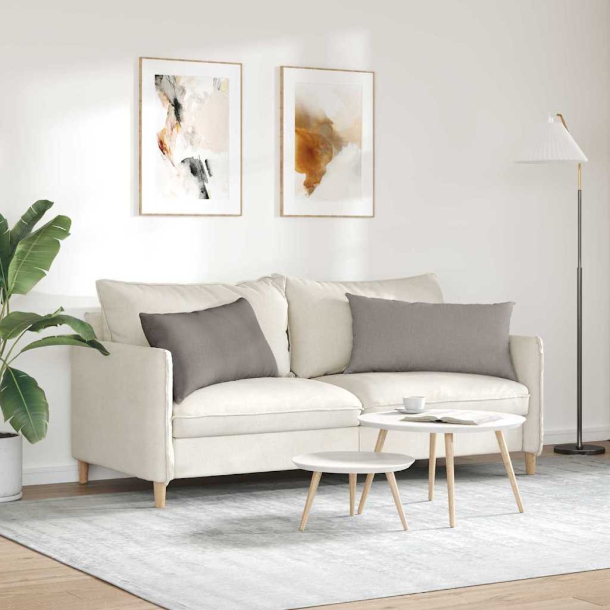 vidaXL Μαξιλάρι Καναπέ 2 τμχ. ύφασμα Taupe 80 x 40 cm