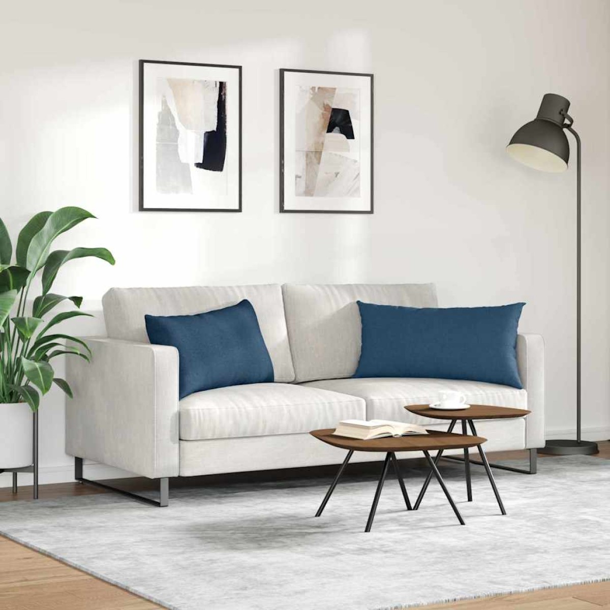 vidaXL Μαξιλάρι Καναπέ 2 τμχ. ύφασμα Μπλε 80 x 40 cm