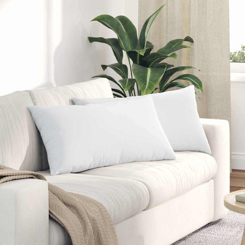 vidaXL Μαξιλάρι Καναπέ 2 τμχ. ύφασμα Λευκό 80 x 40 cm