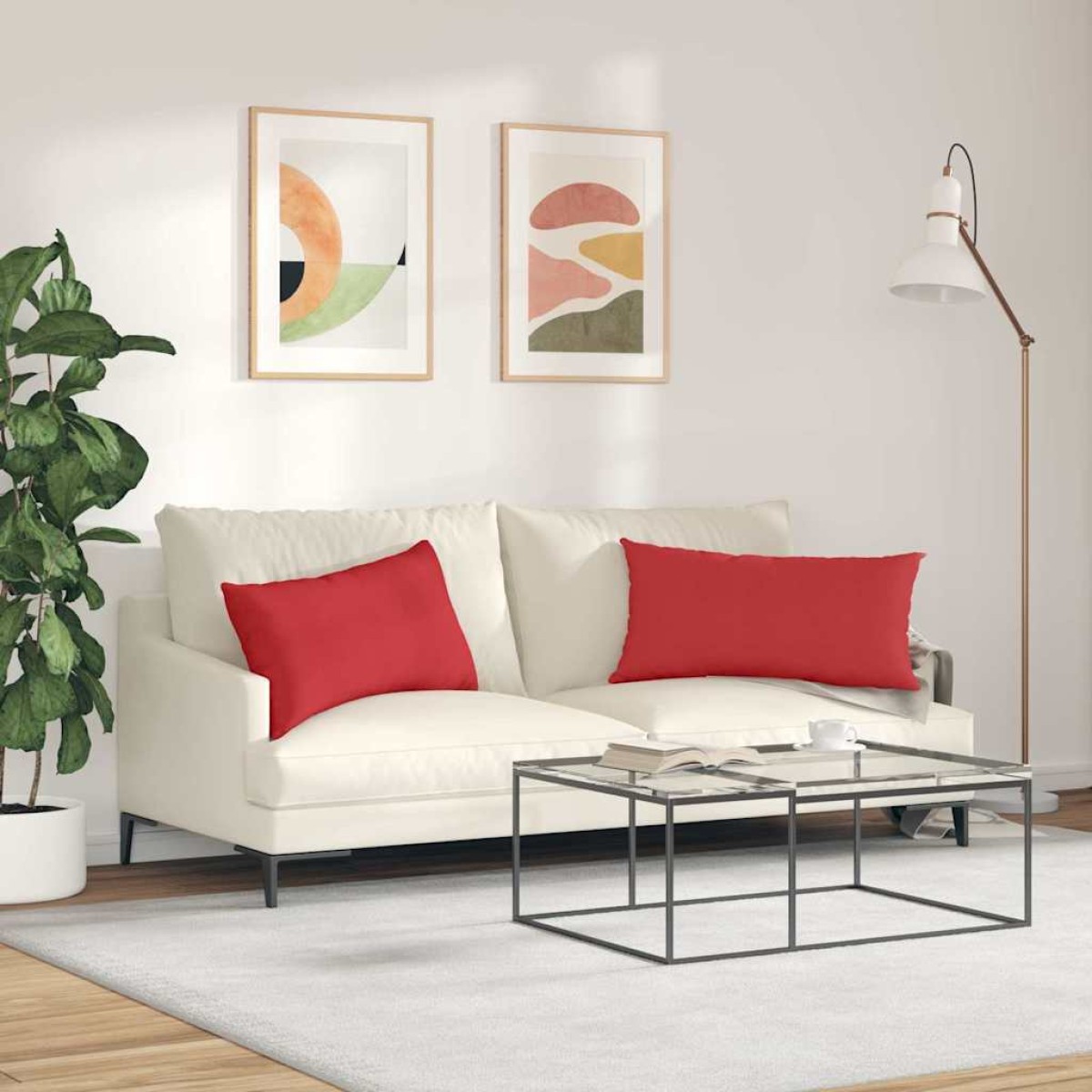 vidaXL Μαξιλάρι Καναπέ 2 τμχ. ύφασμα Κόκκινο 80 x 40 cm