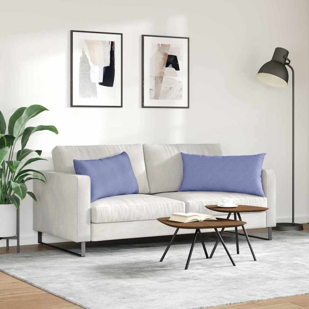 vidaXL Μαξιλάρι Καναπέ 2 τμχ. ύφασμα Μπλε τζην 80 x 40 cm