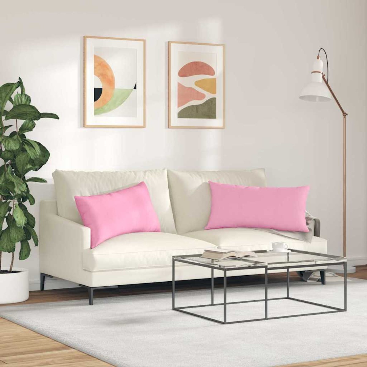 vidaXL Μαξιλάρι Καναπέ 2 τμχ. ύφασμα Ροζ 80 x 40 cm