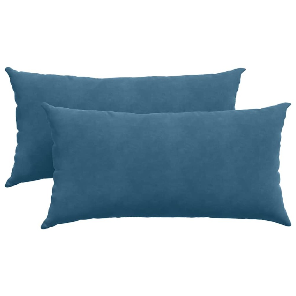 vidaXL Μαξιλάρι Καναπέ 2 pcs Μπλε 80 x 40 cm Υφασμάτινο Κορντουρά