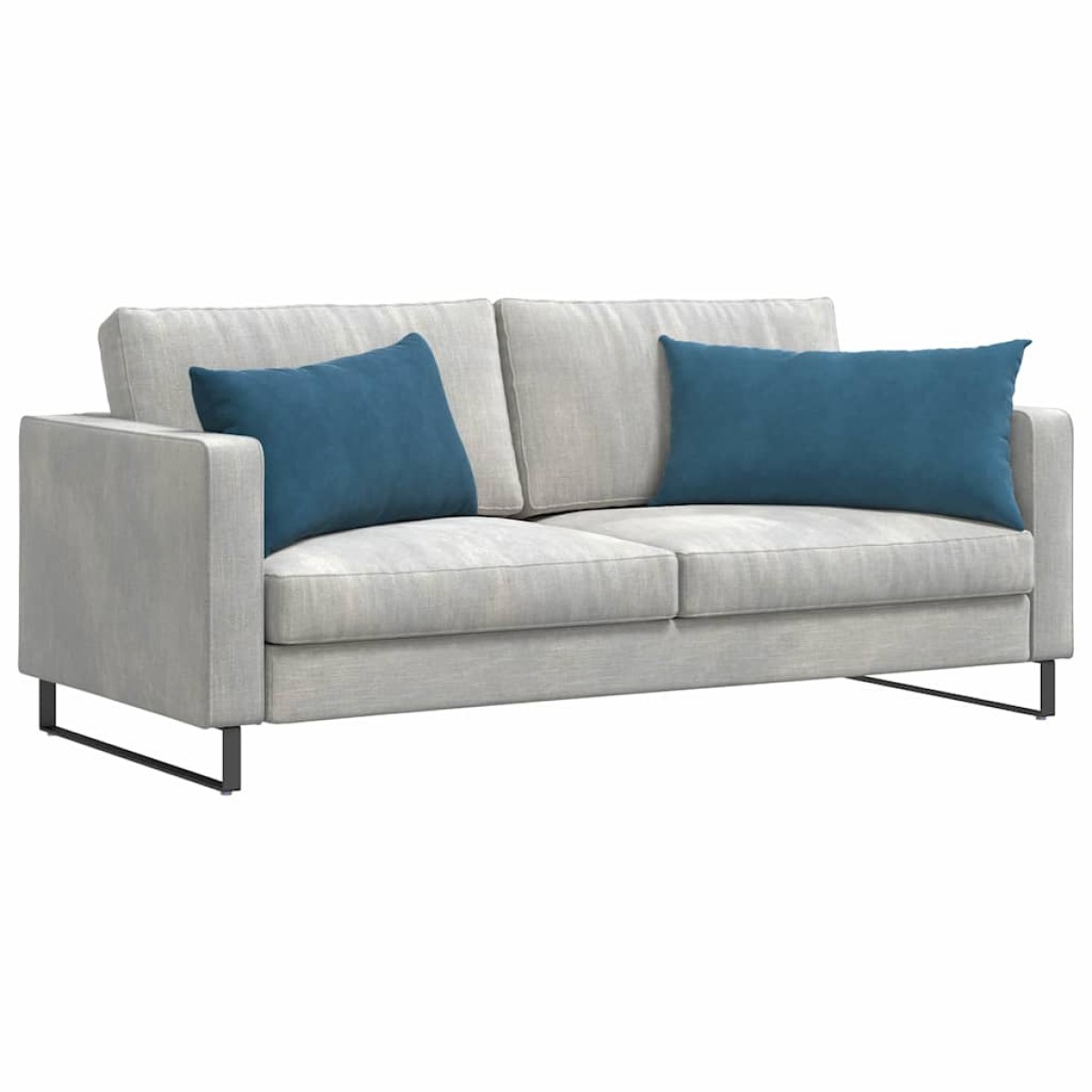 vidaXL Μαξιλάρι Καναπέ 2 pcs Μπλε 80 x 40 cm Υφασμάτινο Κορντουρά