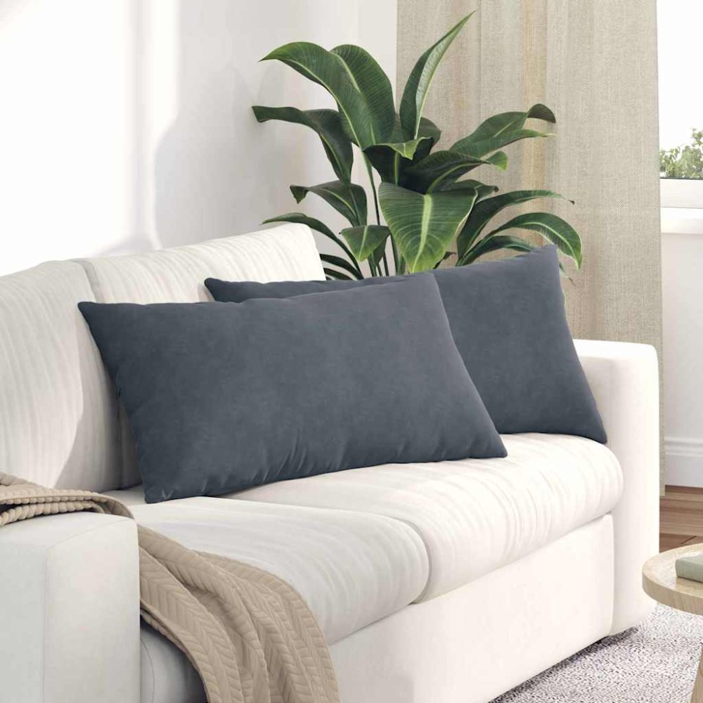 vidaXL Μαξιλάρι Καναπέ 2 pcs Σκούρο Γκρι 80 x 40 cm