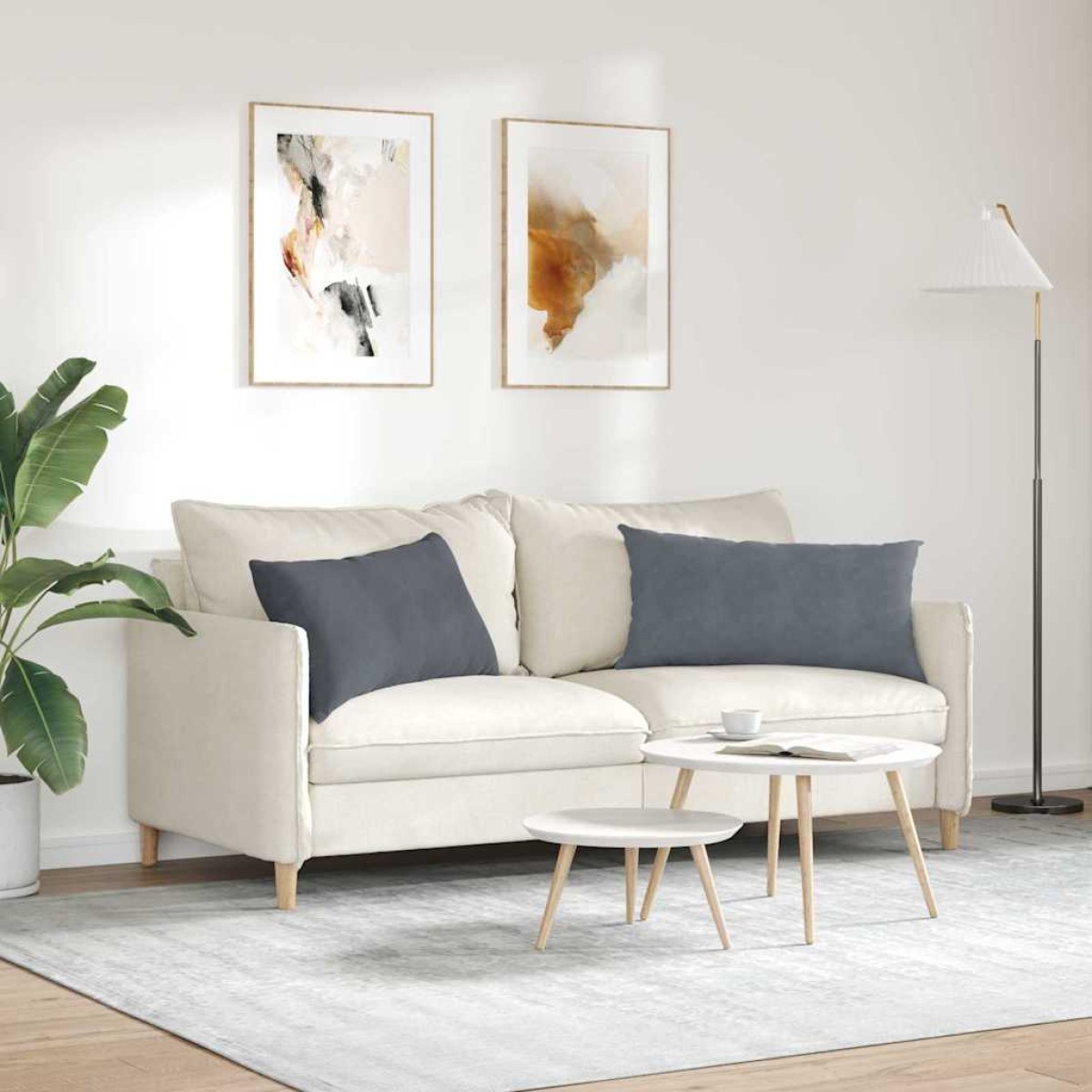 vidaXL Μαξιλάρι Καναπέ 2 pcs Σκούρο Γκρι 80 x 40 cm