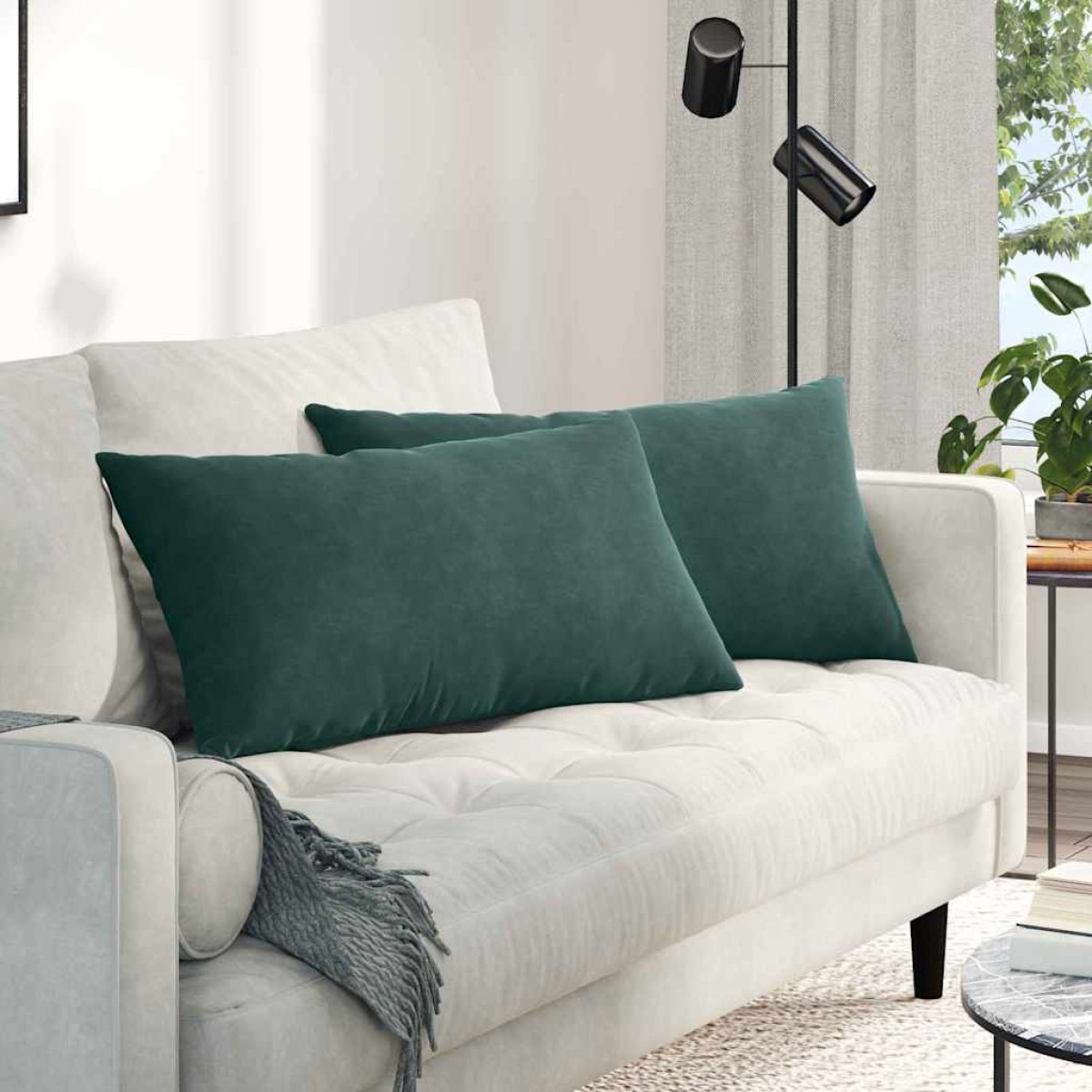 vidaXL Μαξιλάρι Καναπέ 2 pcs Σκούρο Πράσινο 80 x 40 cm
