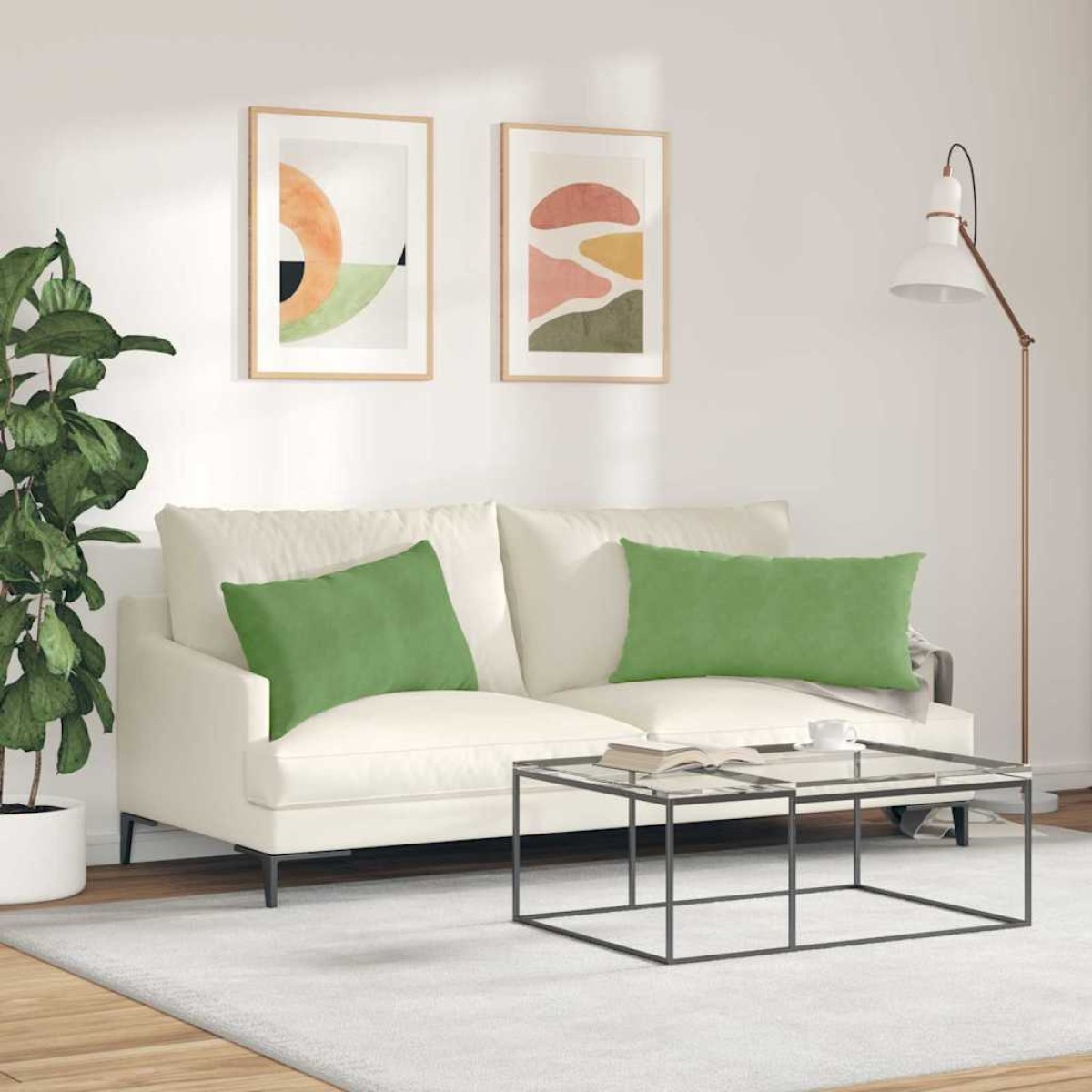 vidaXL Μαξιλάρι Καναπέ 2 pcs Ανοιχτό Πράσινο 80 x 40 cm
