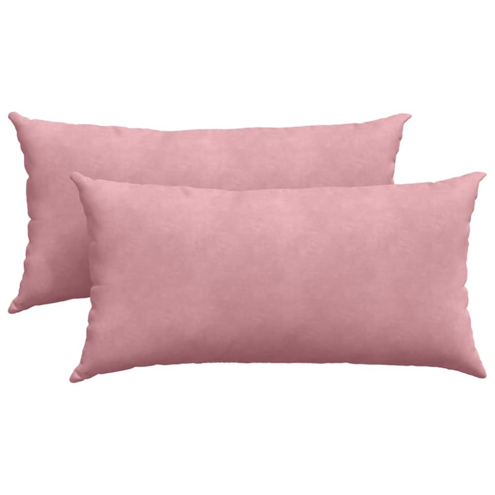 vidaXL Μαξιλάρι Καναπέ 2 pcs Ροζ 80 x 40 cm Υφασμάτινο Κορντουρά