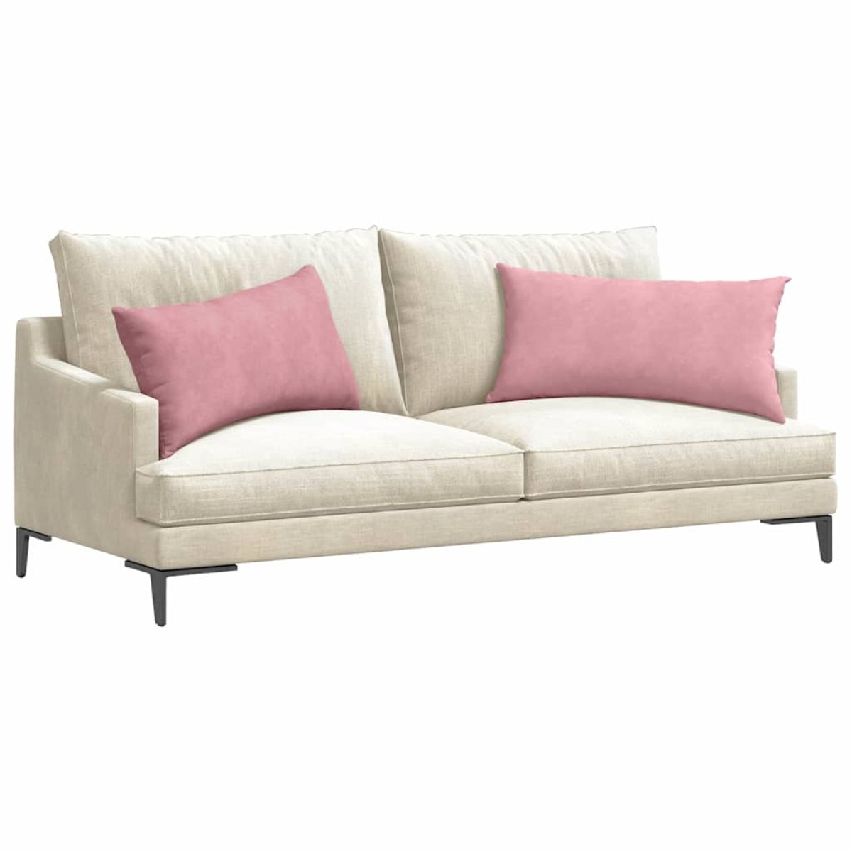 vidaXL Μαξιλάρι Καναπέ 2 pcs Ροζ 80 x 40 cm Υφασμάτινο Κορντουρά