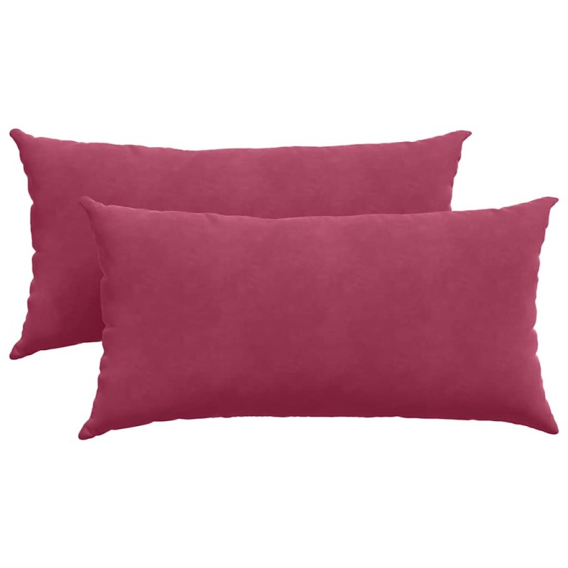 vidaXL Μαξιλάρι Καναπέ 2 pcs Κόκκινο 80 x 40 cm Υφασμάτινο Κορντουρά