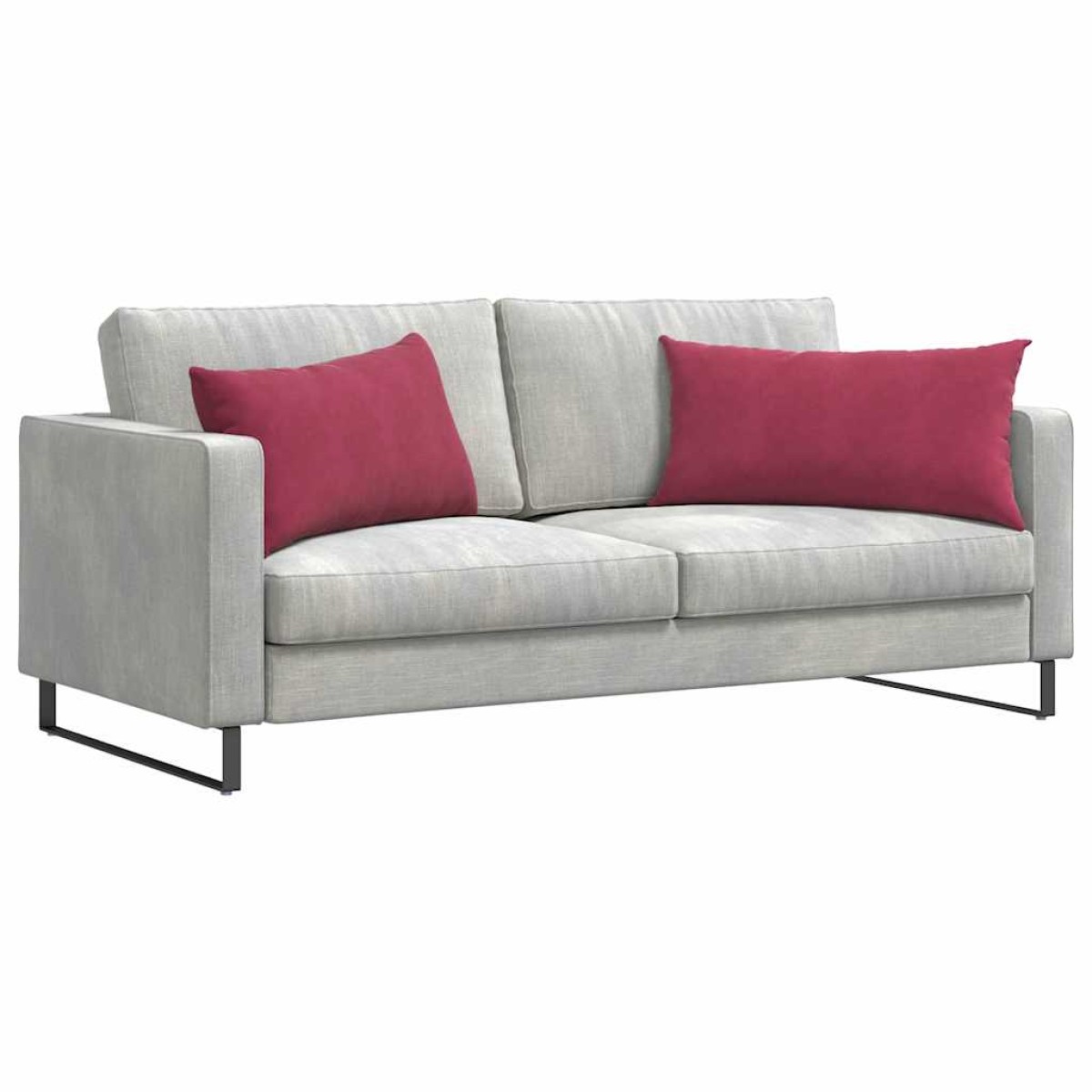vidaXL Μαξιλάρι Καναπέ 2 pcs Κόκκινο 80 x 40 cm Υφασμάτινο Κορντουρά