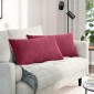 vidaXL Μαξιλάρι Καναπέ 2 pcs Κόκκινο 80 x 40 cm Υφασμάτινο Κορντουρά