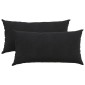 vidaXL Μαξιλάρι Καναπέ 2 pcs Μαύρο 80 x 40 cm Υφασμάτινο Κορντουρά