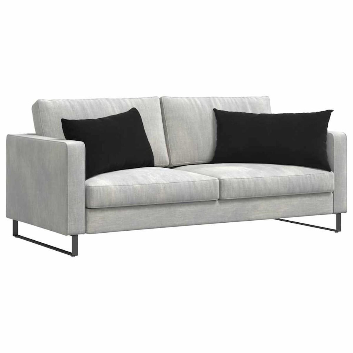 vidaXL Μαξιλάρι Καναπέ 2 pcs Μαύρο 80 x 40 cm Υφασμάτινο Κορντουρά