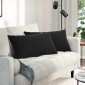 vidaXL Μαξιλάρι Καναπέ 2 pcs Μαύρο 80 x 40 cm Υφασμάτινο Κορντουρά