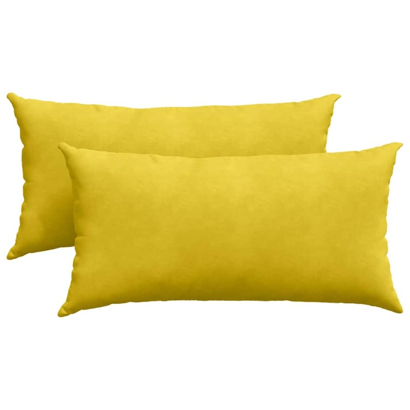 vidaXL Μαξιλάρι Καναπέ 2 pcs Κίτρινο 80 x 40 cm Υφασμάτινο Κορντουρά