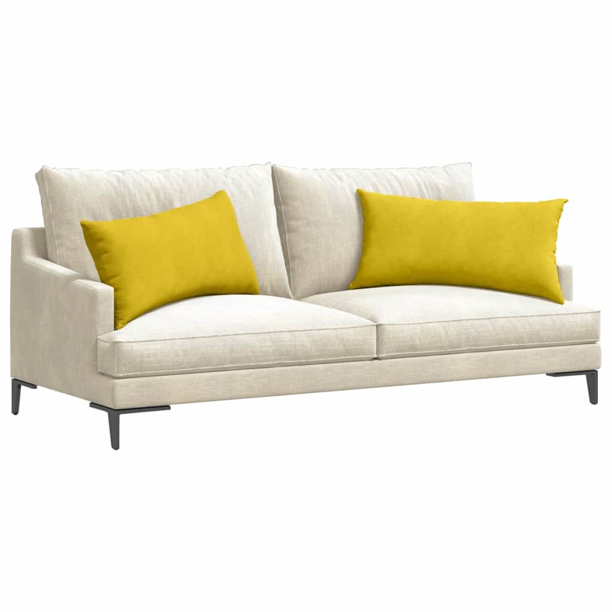 vidaXL Μαξιλάρι Καναπέ 2 pcs Κίτρινο 80 x 40 cm Υφασμάτινο Κορντουρά