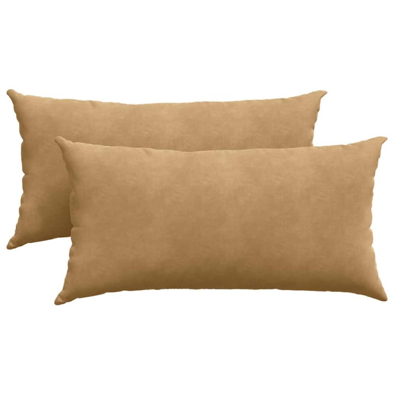 vidaXL Μαξιλάρι Καναπέ 2 pcs Καφέ 80 x 40 cm Υφασμάτινο Κορντουρά
