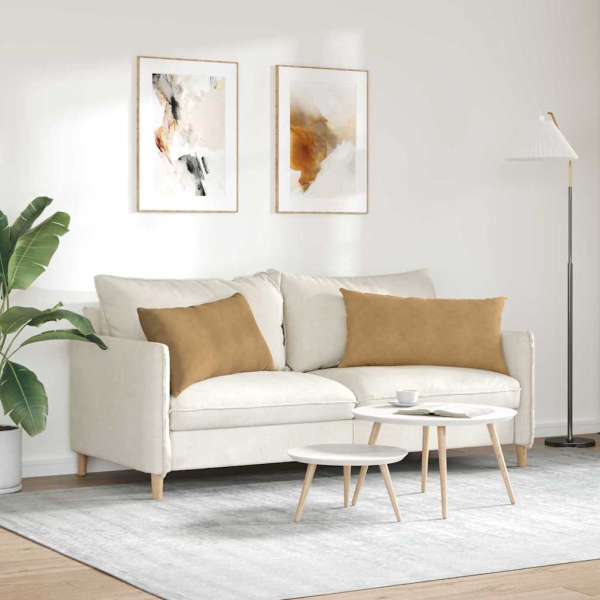 vidaXL Μαξιλάρι Καναπέ 2 pcs Καφέ 80 x 40 cm Υφασμάτινο Κορντουρά
