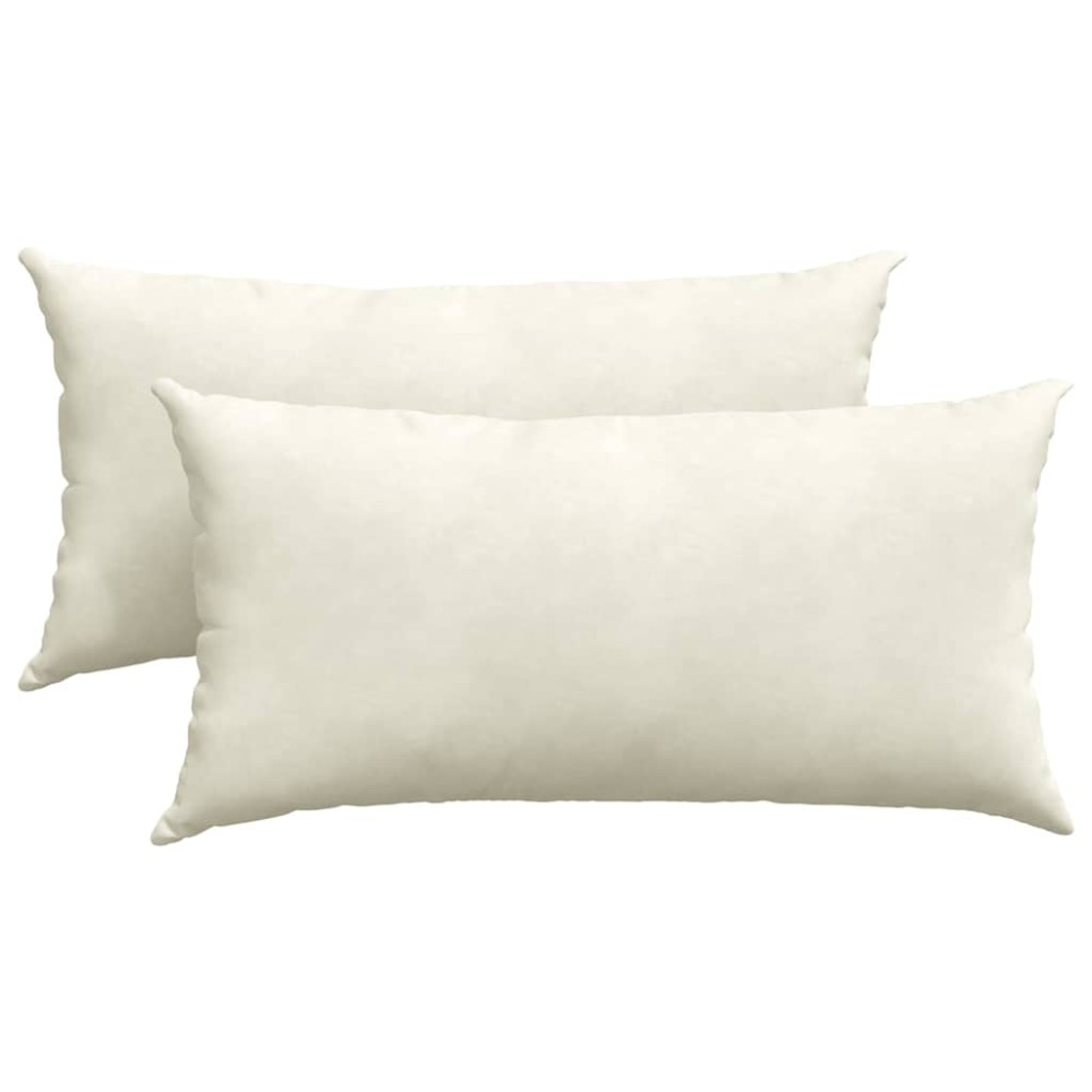 vidaXL Μαξιλάρι Καναπέ 2 pcs Κρεμ 80 x 40 cm Υφασμάτινο Κορντουρά