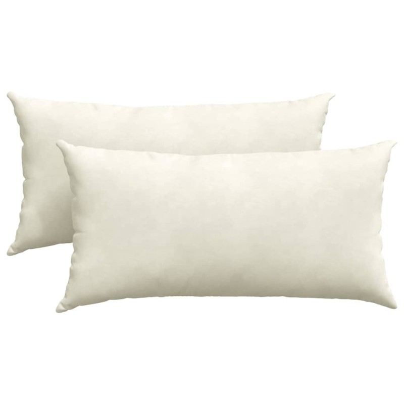 vidaXL Μαξιλάρι Καναπέ 2 pcs Κρεμ 80 x 40 cm Υφασμάτινο Κορντουρά